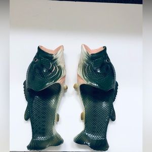 Fish theme Mens slip-on sandals. (10-10.5 M)